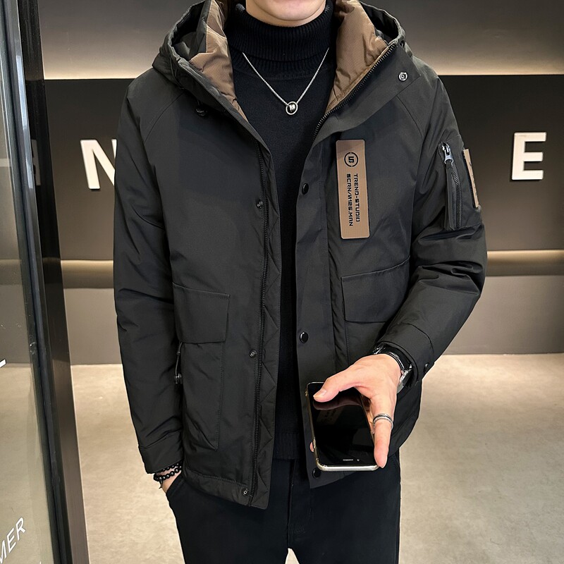 店主风2024主推冬季羽绒服男短款连帽加厚外套2336--P195，男装羽绒服，电商D238