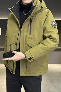 店主风2024冬季新款羽绒服男短款连帽潮牌冲锋衣外套8117--P200图片