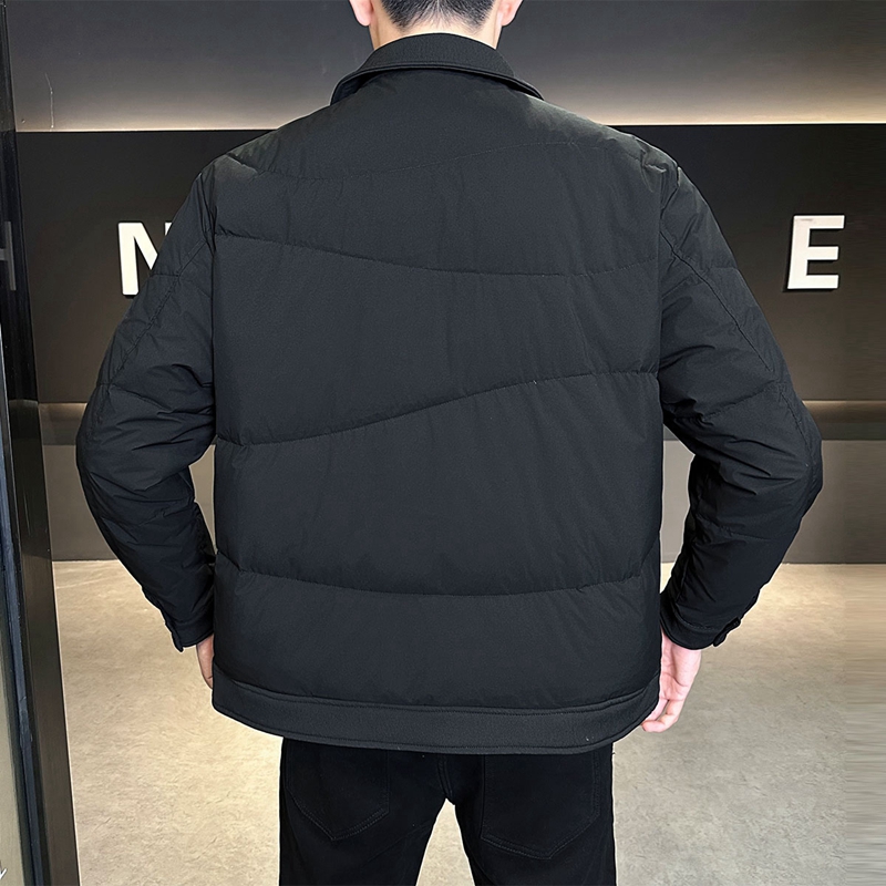 店主风2025冬季新款羽绒衬衫男翻领轻薄标羽绒服8809-P165，男装衬衫，电商D238