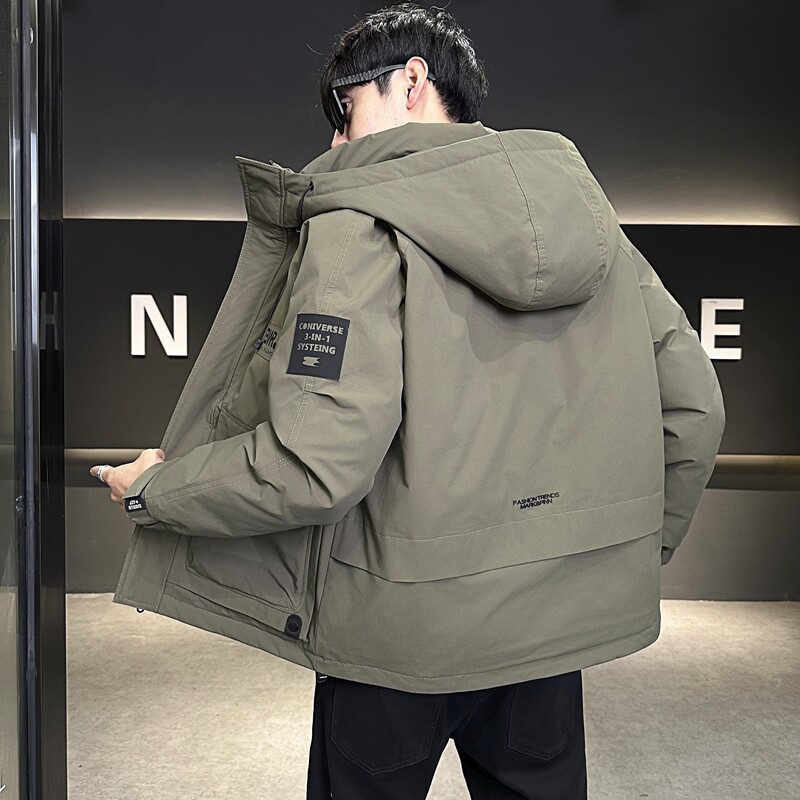店主风2024冬季新款羽绒服男短款连帽潮牌冲锋衣外套8111--TP200,男装羽绒服,电商D238