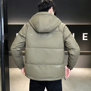 店主风2024冬季新款羽绒服男短款连帽加厚工装羽绒外套2489--P165图片