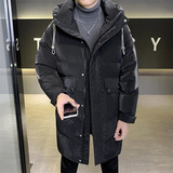 店主风2024冬季羽绒服男长款加厚标90%白鸭绒外套2329-P340，男装羽绒服，电商D238