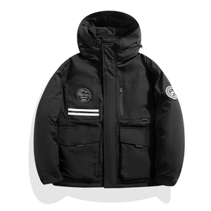 白底平铺2024冬季新款羽绒服男加厚连帽工装户外冲锋衣8073--P195图片