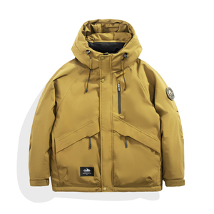 白底平铺2024冬季新款羽绒服男短款连帽潮牌冲锋衣外套8117--P200，男装羽绒服，电商D238