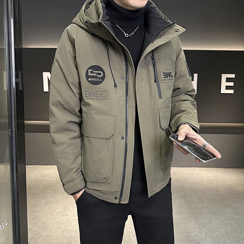 店主风2024冬季新款羽绒服男短款连帽潮牌冲锋衣外套8111--TP200,男装羽绒服,电商D238