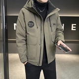 店主风2025冬季新款羽绒服男短款连帽潮牌冲锋衣外套8111--P200，男装羽绒服，电商D238