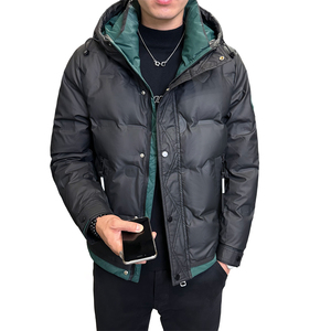 店主风2025冬季新款羽绒服男短款连帽拼色羽绒外套D69-P175图片
