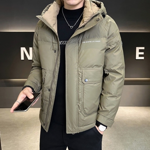 店主风2024冬季新款羽绒服男短款连帽加厚工装羽绒外套2489--P165图片