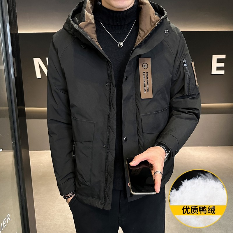 店主风2024主推冬季羽绒服男短款连帽加厚外套2336--P195，男装羽绒服，电商D238