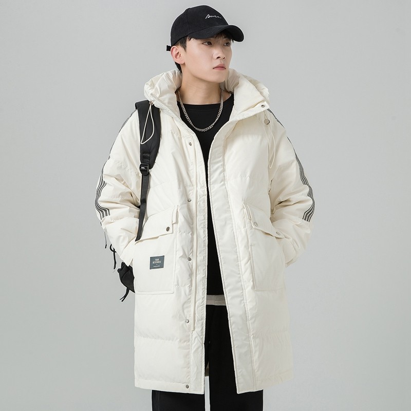 2024冬季新款羽绒服男中长款加厚标90%白鸭绒宽松外套2329-P295，男装羽绒服，电商D238