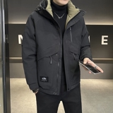 店主风2025冬季新款羽绒服男短款连帽潮牌冲锋衣外套8117--P200，男装羽绒服，电商D238
