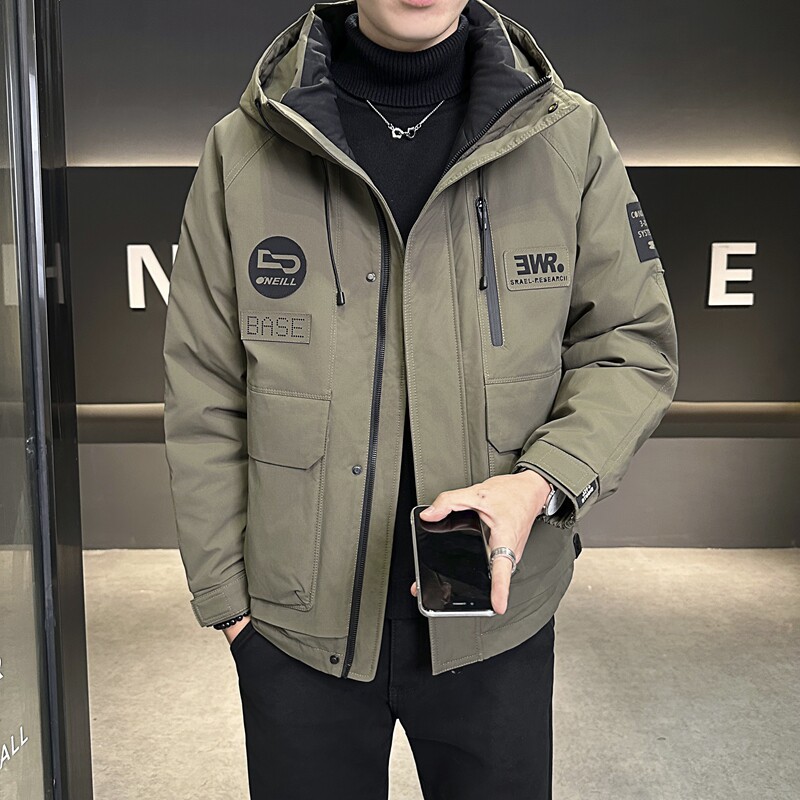 店主风2024冬季新款羽绒服男短款连帽潮牌冲锋衣外套8111--TP200,男装羽绒服,电商D238