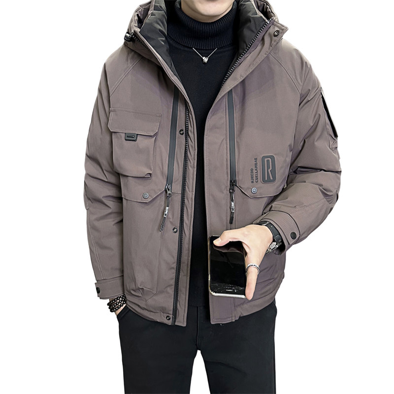 店主风2024冬季新款羽绒服男短款连帽潮牌冲锋衣外套8137--P215,男装羽绒服,电商D238