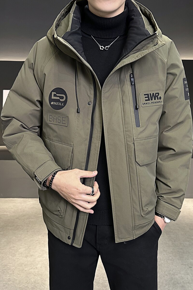 店主风2024冬季新款羽绒服男短款连帽潮牌冲锋衣外套8111--P200,男装羽绒服,电商D238