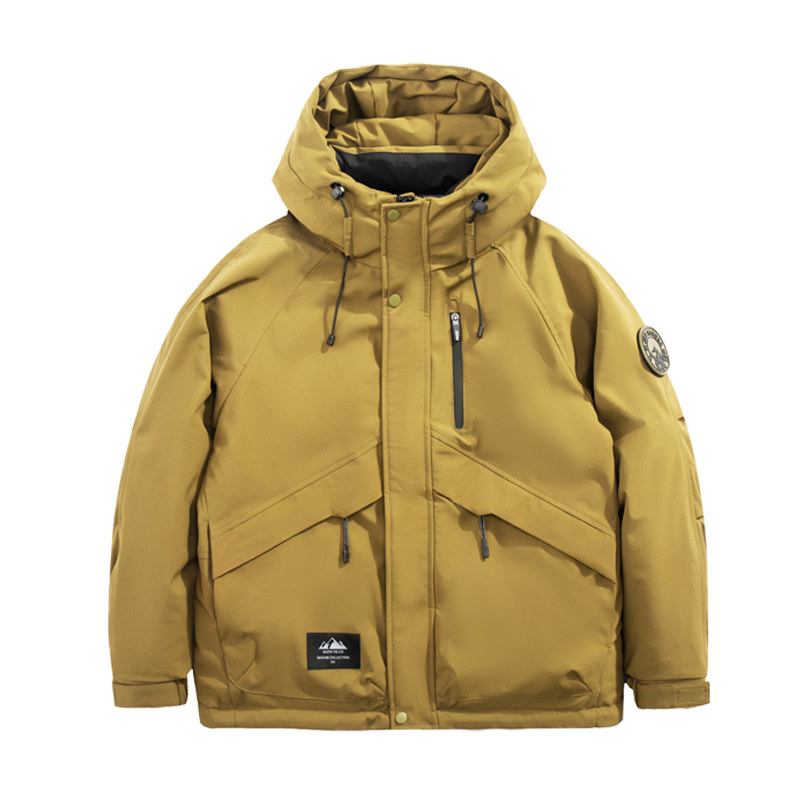 白底平铺2024冬季新款羽绒服男短款连帽潮牌冲锋衣外套8117--P200,男装羽绒服,电商D238