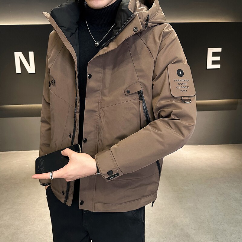 店主风2024主推冬季羽绒服男短款连帽加厚外套2335--P195图片