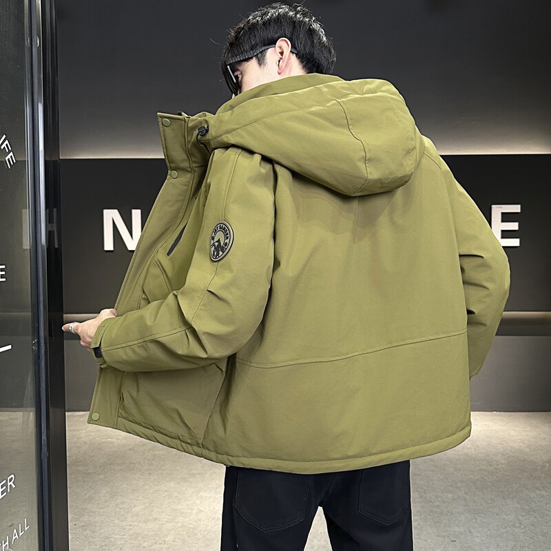 店主风2025冬季新款羽绒服男短款连帽潮牌冲锋衣外套8117--P200,男装羽绒服,电商D238