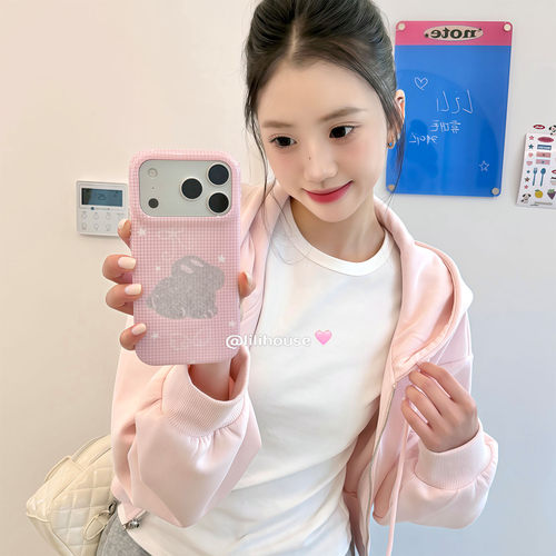 lilihouse奶油闪闪格纹手机壳