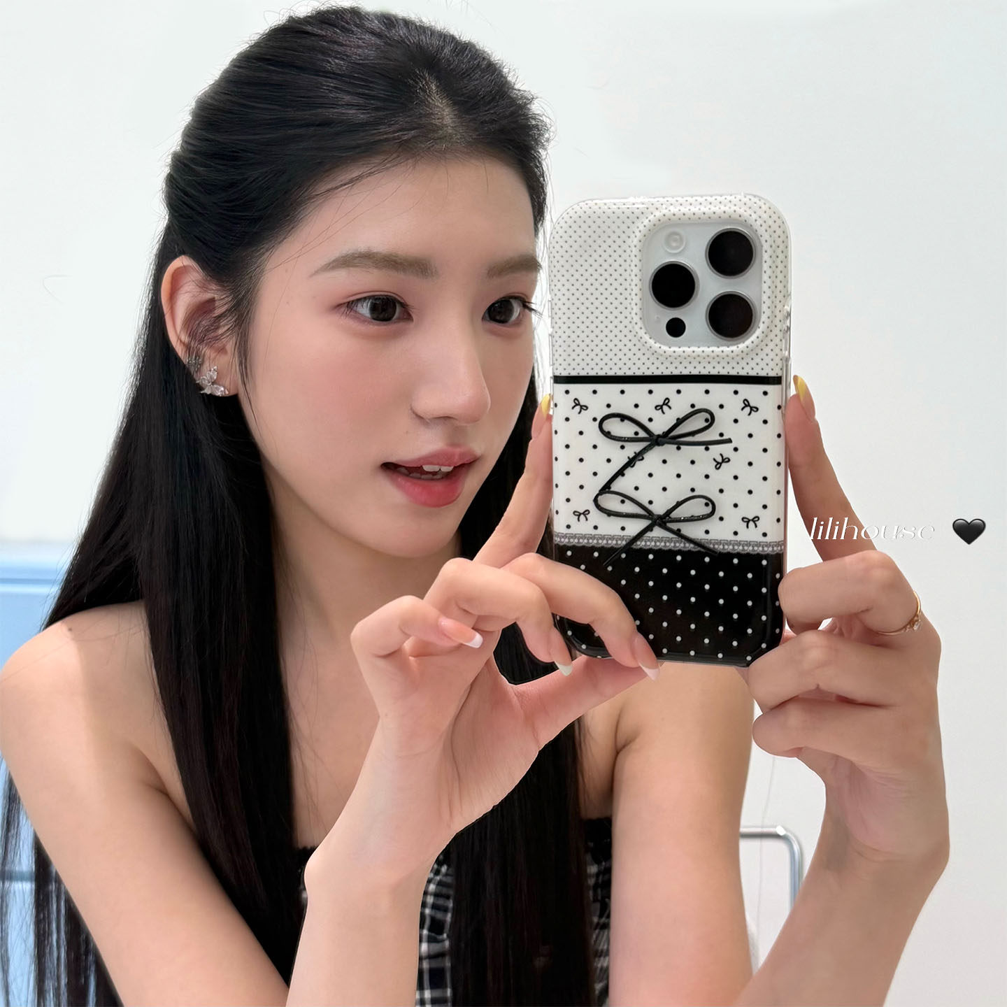 lilihouse韩国ins少女甜美拼接波点立体蝴蝶结15适用16pro苹果16ProMax手机壳iPhone16全包14新款14Pro保护套,3C数码配件,手机保护套/壳,淘宝优惠券,粉丝福利购,淘宝优惠卷