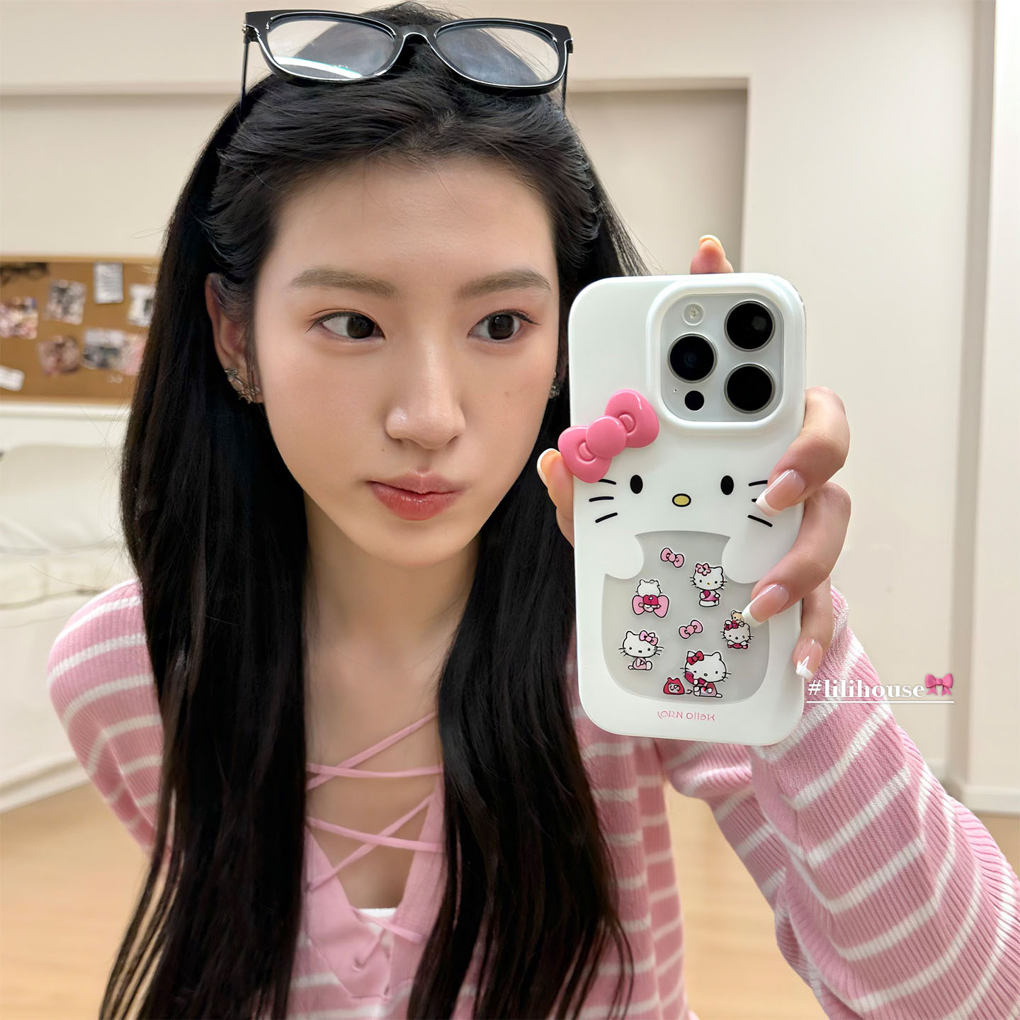 少女心立体蝴蝶结猫咪苹果手机壳
