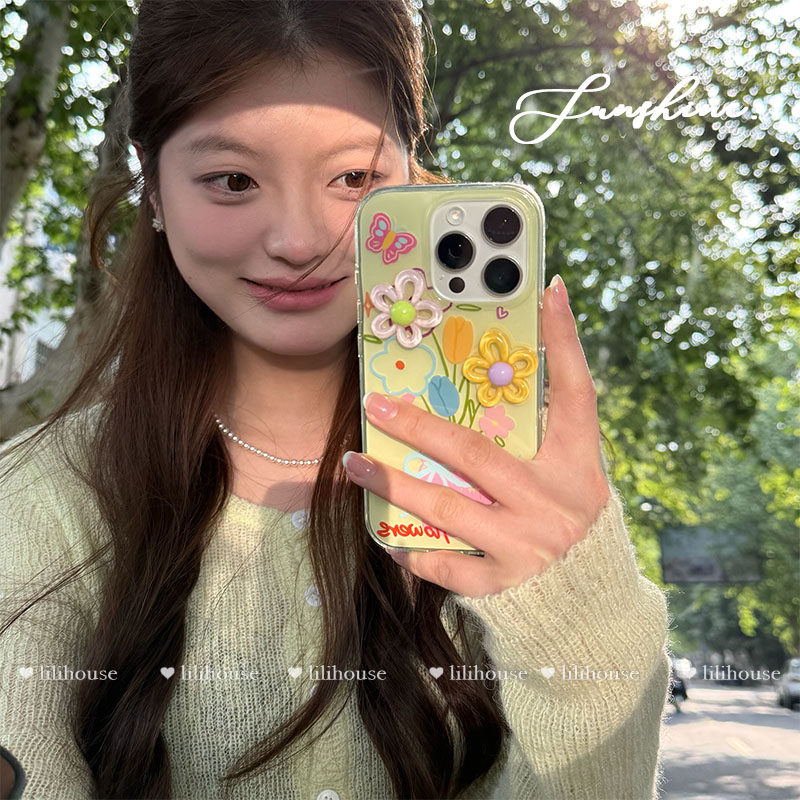 lilihouse韩国ins夏日少女油画花瓶立体花朵15适用16