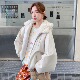 新品 SERY白色毛绒连帽棉服夹克飞行员毛领廓形感外套秋冬Coat