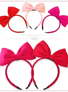 1白雪公主蝴蝶结卖萌红色系发箍 女孩甜美蝴蝶结自拍表演派对造型