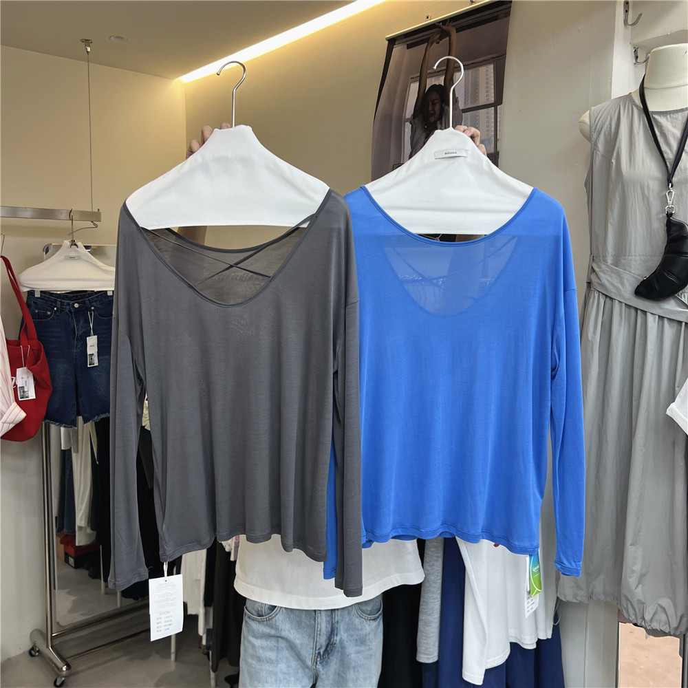 十三行女装 夏季2026新款宽松显瘦性感露背轻薄长袖防晒罩衫女ins