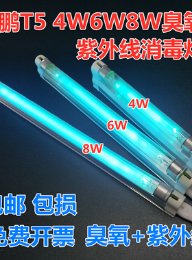 消毒柜医用紫外线杀菌灯 消毒灯T5 4W 6W 8W带臭氧杀菌臭气灯管