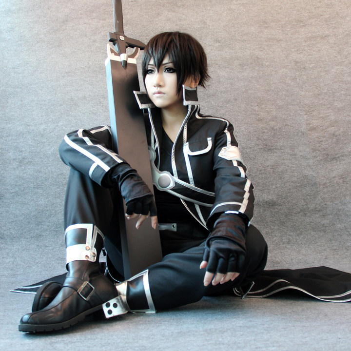cosplay服装 刀剑神域-桐人/桐谷和人-茶园河cos