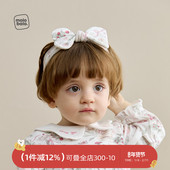 轻风棉 麦拉贝拉女宝宝蝴蝶结发带甜美可爱婴儿头饰宽橡筋发圈