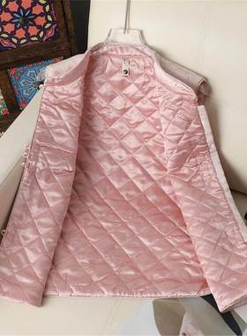 正品好货中老年国风马甲女棉加秋冬盘扣缎面提花唐装坎肩夹棉保暖