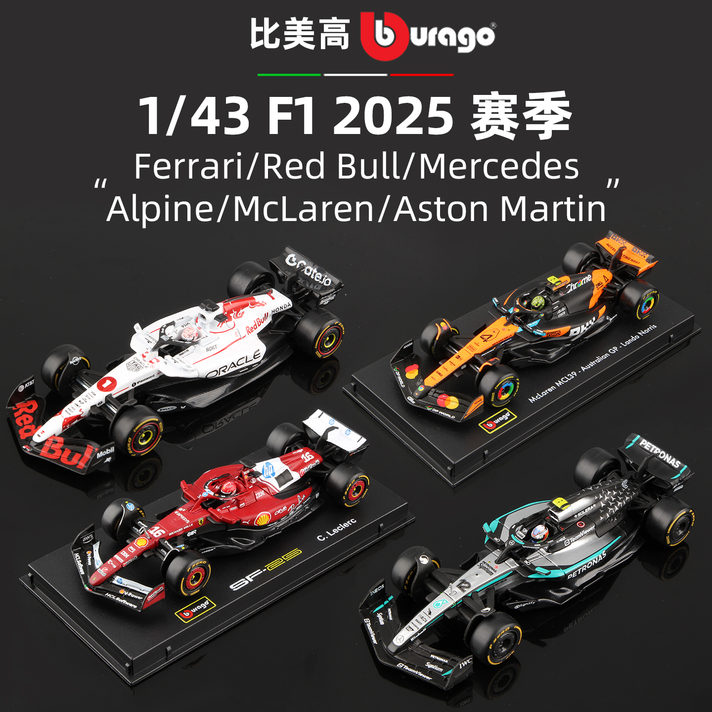比美高2025F1模型143红牛