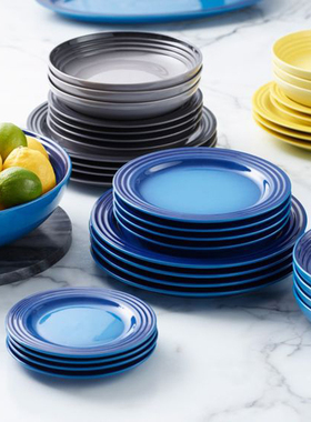 法国酷彩Lecreuset22/27cm欧式陶瓷盘菜盘餐具西餐盘家用平浅盘子