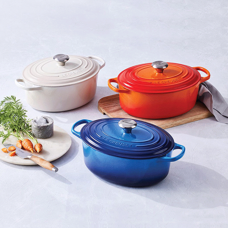 酷彩法国lecreuse欧式风椭圆炖锅