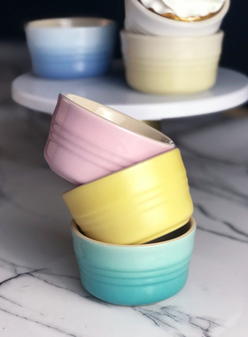 LE CREUSET法国酷彩CALM彩虹烘焙迷你陶瓷小烤罐马卡龙100ml礼盒