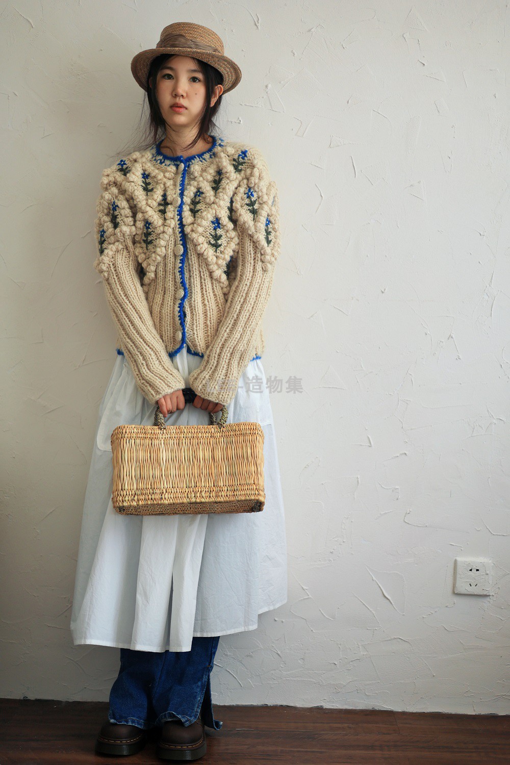 复刻vintage奥地利绣花手工毛衣
