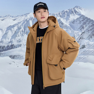 石狮市浪印户外款羽绒服男女情侣款加厚连帽青年潮流时尚抗寒上衣