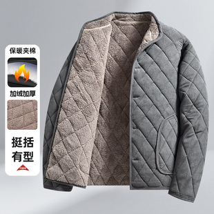 石狮市浪印户外士多层夹棉保暖大码上衣加厚防寒立领纽扣长袖棉衣