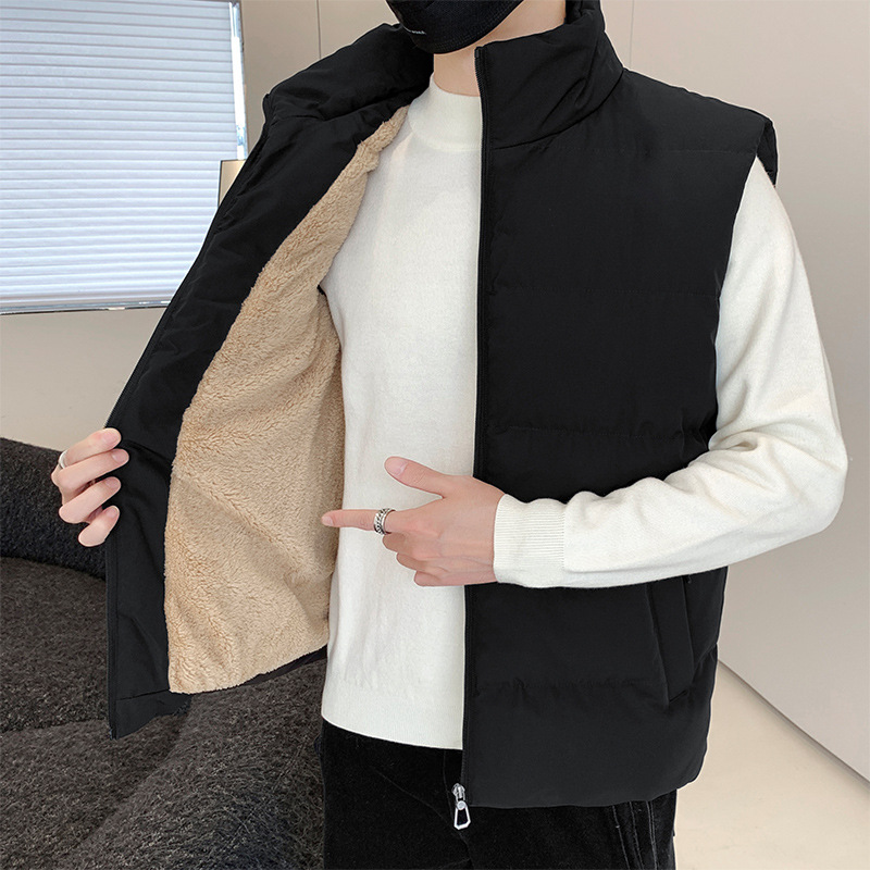 石狮市浪印户外马甲男士秋冬新款羽绒棉马甲大码休闲加绒加厚外套