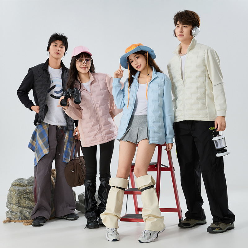 石狮市浪印户外羽绒服女白鸭绒新款时尚百搭休闲轻薄大码男女羽绒