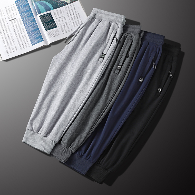 石狮市浪印户外季纯棉薄款休闲运动短裤男士宽松大码中裤7分裤子