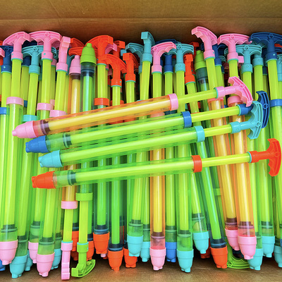 儿童玩具枪抽拉式喷水枪马卡龙水抽单管双孔小单水枪戏水