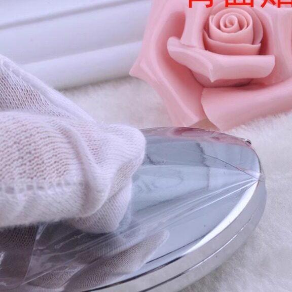 금속 베이스 화장 거울 DIY 로즈 골드 미러 베이스 양면 접이식 작은 거울 접착제 회사 로고