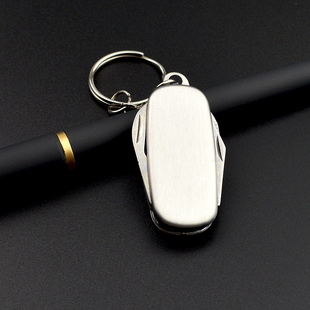 金属钥匙扣开瓶器 多功能小刀创意4开弹子刀带钥匙扣小刀刻字礼品