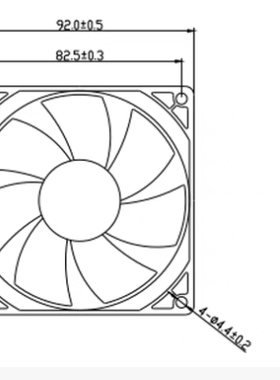散热风扇92*92*25MM 24V 0.12A AFB9024M 两线轴流风机9.2厘米