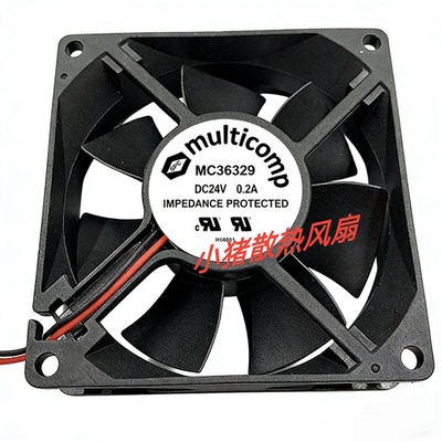 原装multicomp风机 MC36329 24V 0.2A 8厘米 8025散热风扇