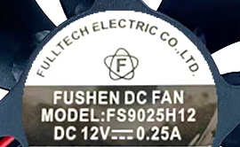 MODEL:FS9025H12 12V0.25A 9.2*9.2cm 十二伏 风扇FUSHEN DC FAN