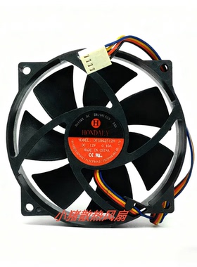 全新HONDALY DFS902512H 12V 0.40A 4线高转速散热风扇全圆形9025