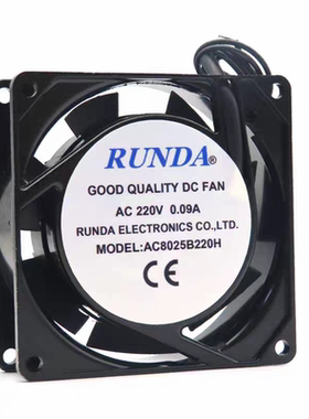 全新原装RUNDA AC8025S220H/B220H 220V 0.09A 机柜机箱散热风扇